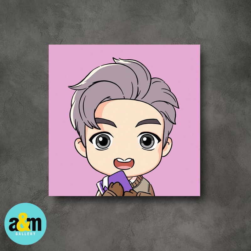 Poster Kayu TINYTAN BTS CUTE Ukuran 20 x 20 cm I Hiasan Dinding Dekorasi Kamar I Poster Kayu K-POP Dekorasi Kamar - A&amp;M