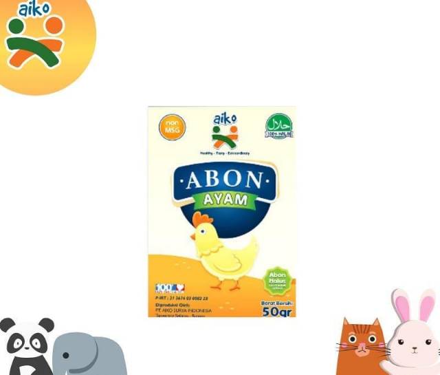 AIKO Abon Sapi Ayam Salmon Halus Tanpa Bahan Pengawet Non MSG - 50gr