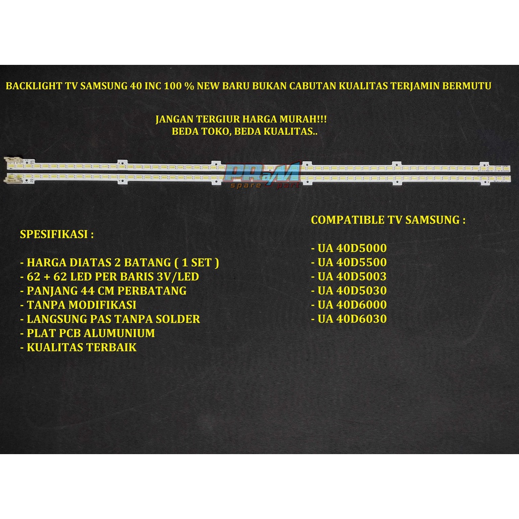Backlight Led Tv SAMSUNG 40 INC 40D6000 Lampu Tv SAMSUNG BL 40D6000 40D5000 40D5500 40D5003 40D5030 
