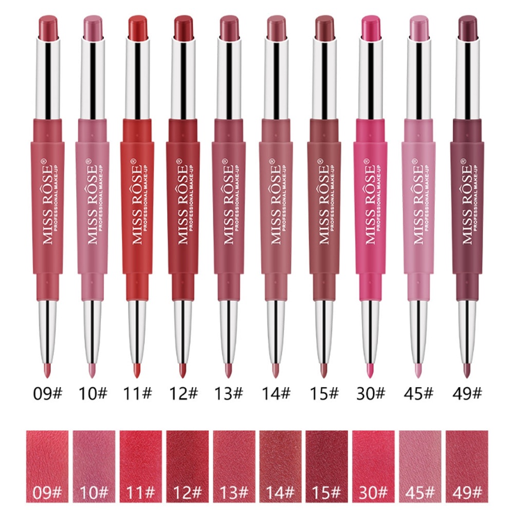 Miss Rose Lasting Long Multifunct Makeup Pencil Waterproof Pen Lipstick Lip Matte Liner By AURORA