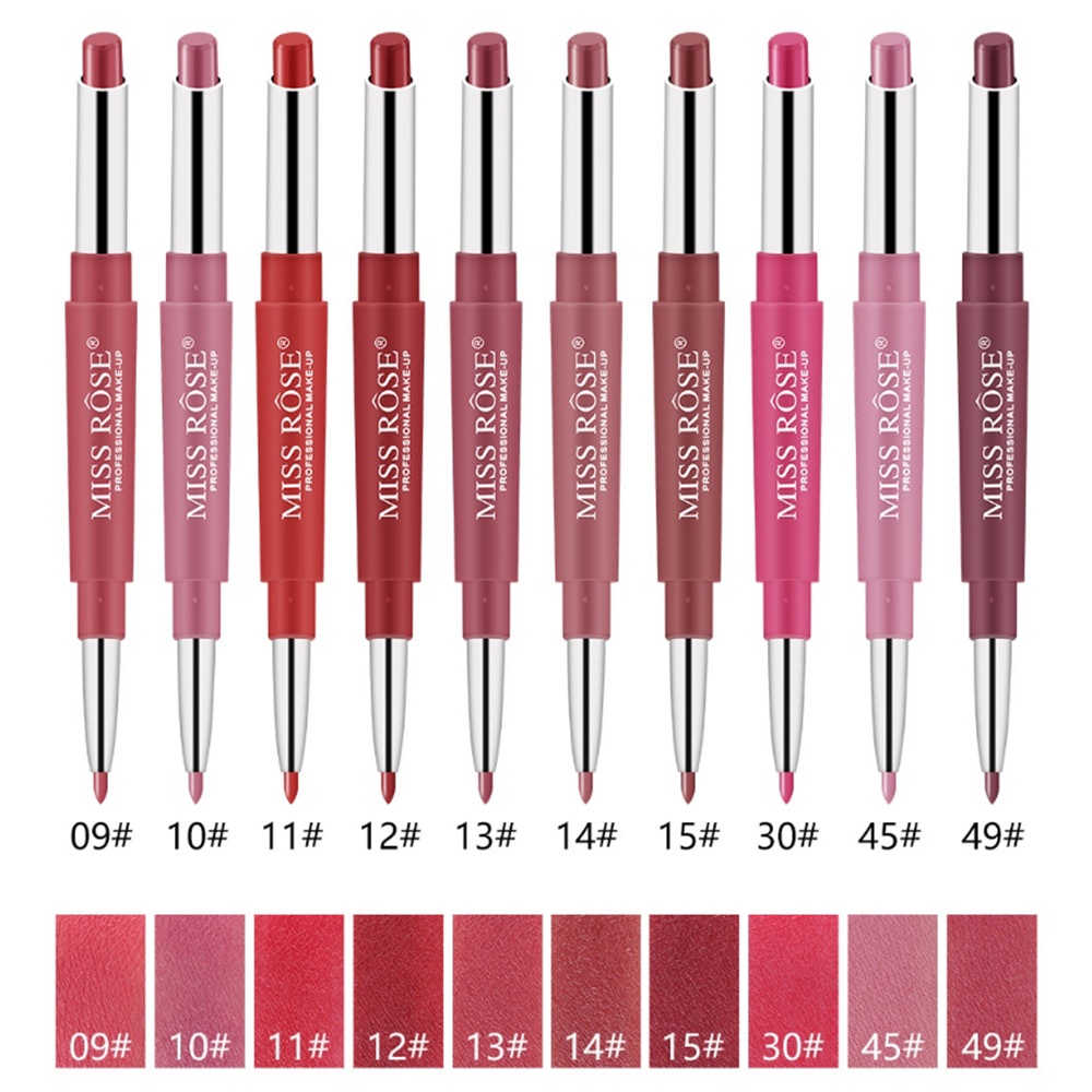 Miss Rose Lasting Long Multifunct Makeup Pencil Waterproof Pen Lipstick Lip Matte Liner CJR