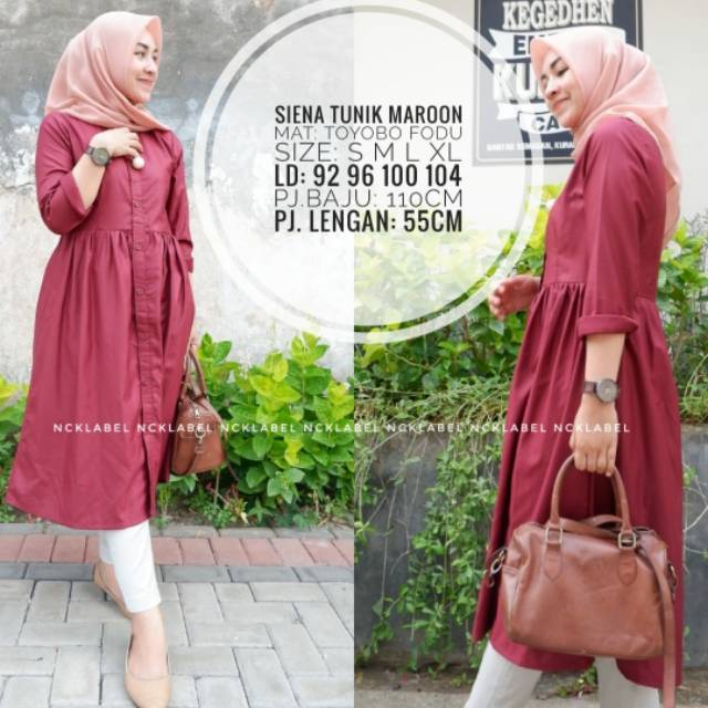 Siena tunik / kemeja tunik polos / tunik bahan toyobo