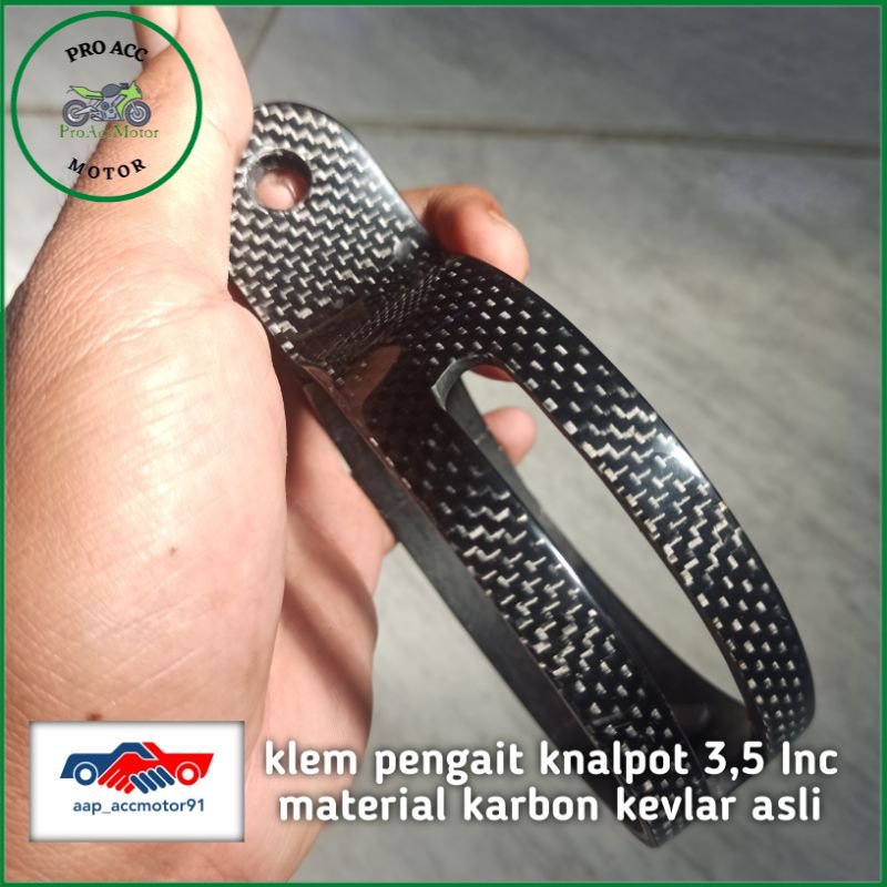 klem breket knalpot ADV PCX NMAX AEROX NINJA RX KING F1ZR kevlar asli (bisa cod)