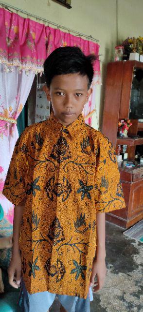 Tumurun Emas Kemeja Batik Pria Full Furing Bahan Katun Sragenan