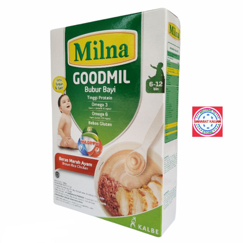 MILNA GOODMIL BUBUR BAYI BERAS MERAH AYAM 120GR 6 - 12 BULAN PER 1 BOX