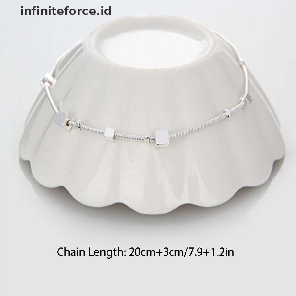 Infiniteforce.id Gelang Kaki Rantai Lapis Silver 925 Untuk Wanita