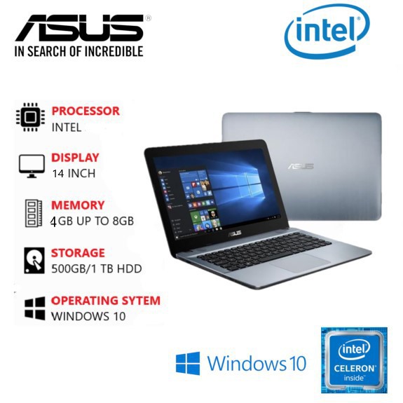 Jual Laptop Asus X441 Intel Celeron RAM 4GB HDD 1TB FREE MOUSE/TAS ...