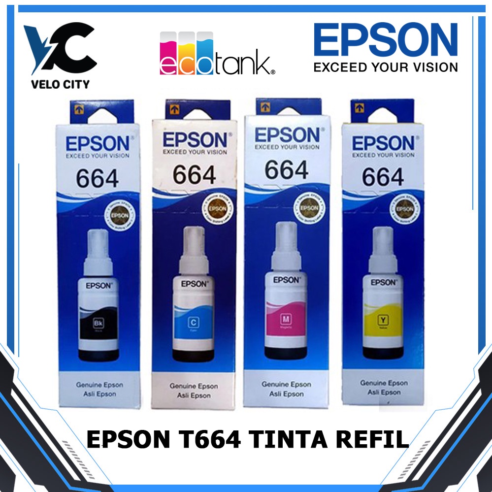 Tinta EPSON Refill T664 Original Printer L120 L210 L310 L360