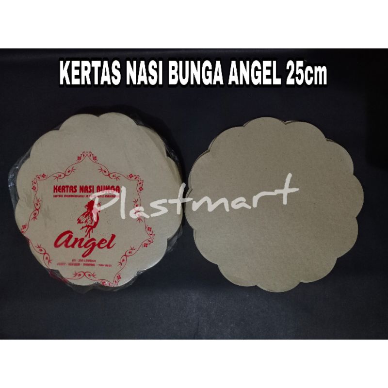 Kertas Nasi Angel BUNGA KECIL 23cm (alas piring rotan) @250lbr