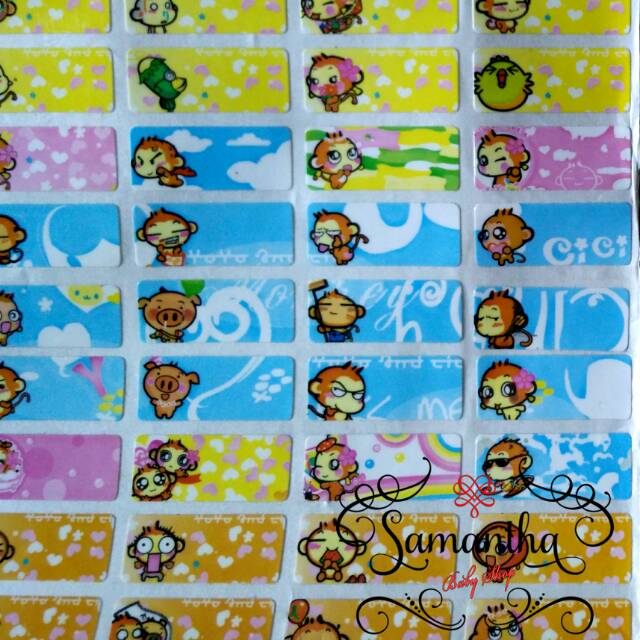 

Label nama waterproof motif YOCHI