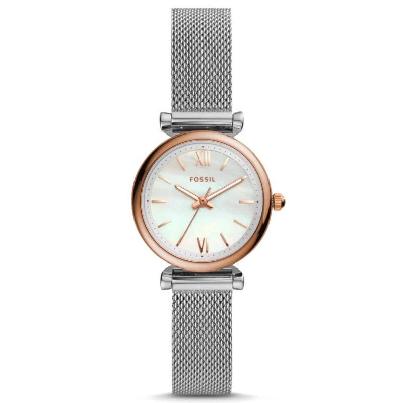 Fossil Carlie Mini Three-Hand Stainless Steel Watch Original - ES4614 - Jam Tangan Wanita