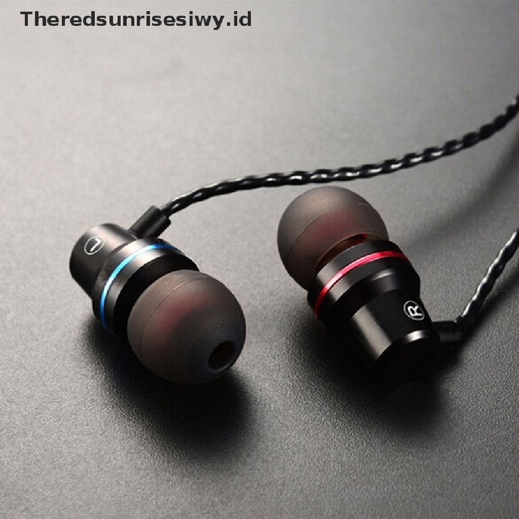 (Theredsunrisesiwy.Id) Headset Earphone Kabel Stereo Heavy Bass Noise Canceling Untuk Olahraga