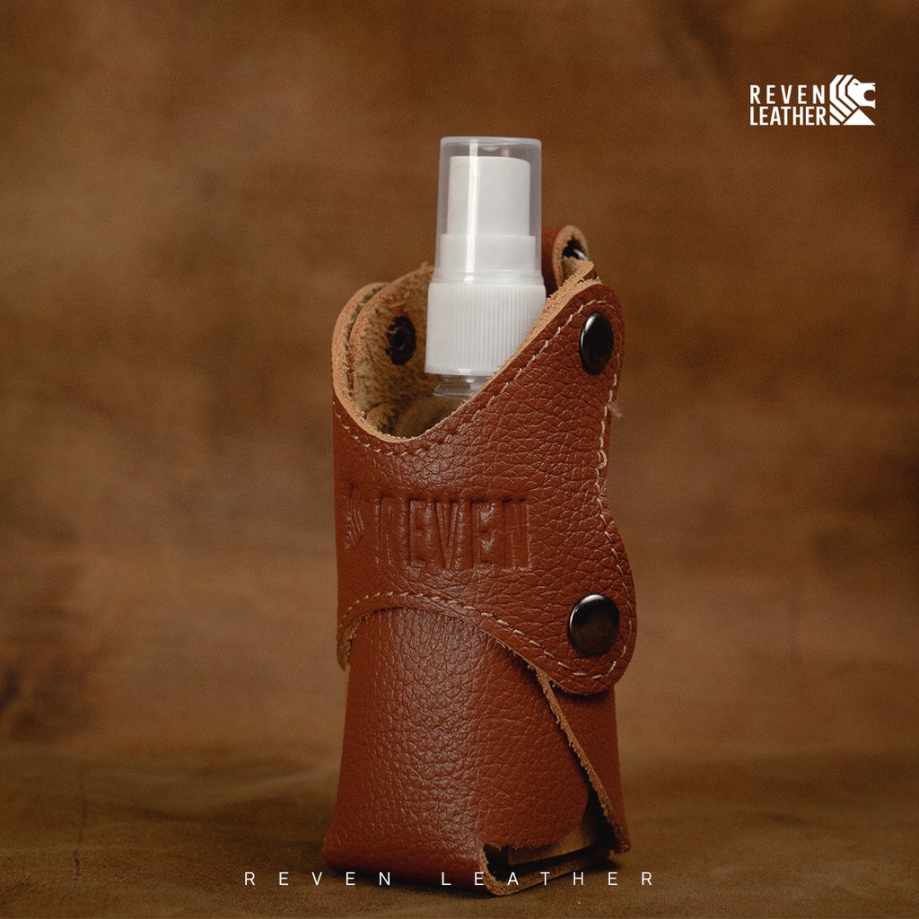 REVEN LEATHER - Hand Sanitizer holder - tempat hand sanitizer gantung kulit asli