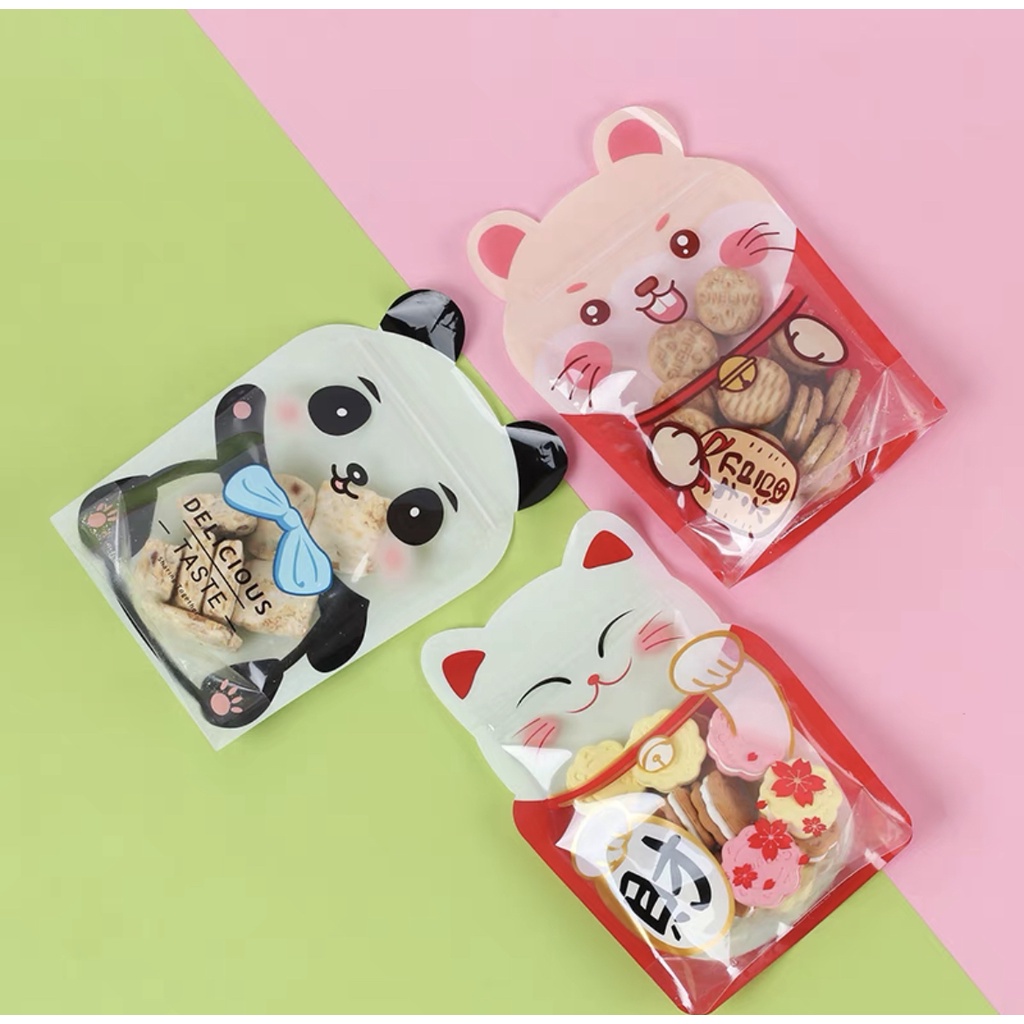 5pcs Pouch Kantong Zip kantong permen cookies goodies bag Cutie