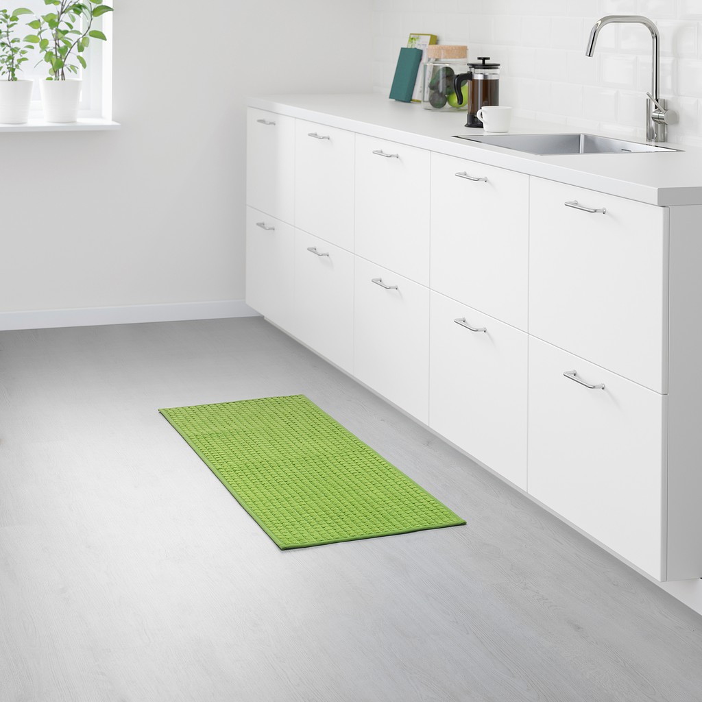 IKEA BRYNDUM Keset Dapur Anti Slip, toska/abu-abu/krem/hijau 120x45 cm