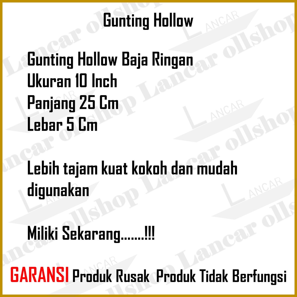 Gunting Holo 10 inch / Gunting Seng / Gunting Kawat / Gunting Baja Ringan