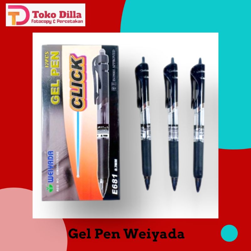 

Bolpen Pulpen Bolpoin Gel Weiyada E681 E 681 0.7mm Asli