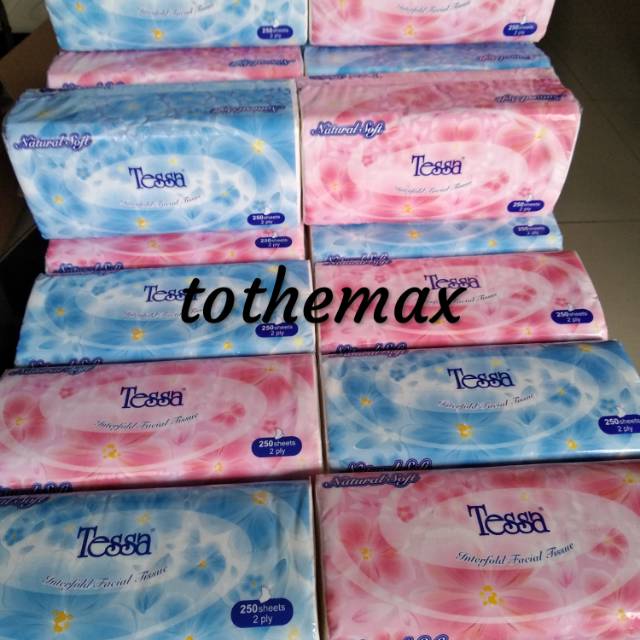 Tisu TESSA natural soft TP 01 250 sheets 2 ply/facial tissue/tisu wajah/kosmetik