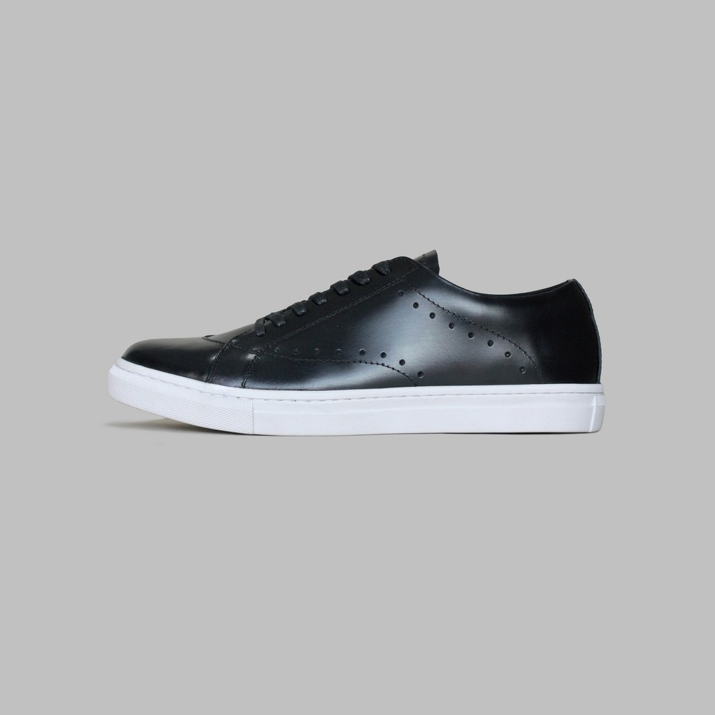 ARTAP - Sepatu Sneakers Kulit Asli - Alordi PU Black White Sole