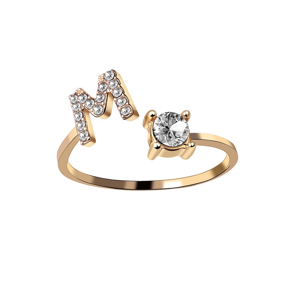 Fourfashion Cincin huruf titanium Cincin huruf A-Z terbaru kekinian  E05