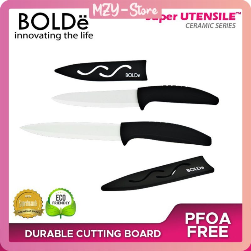 BOLDe Super Utensil Ceramic Series Pisau Talenan Cutting Board Set 3+1 - ORIGINAL