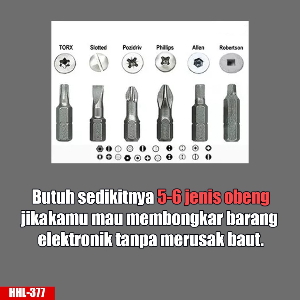 Obeng Set 6 in 1 Senter Lampu Led Multifungsi Perkakas