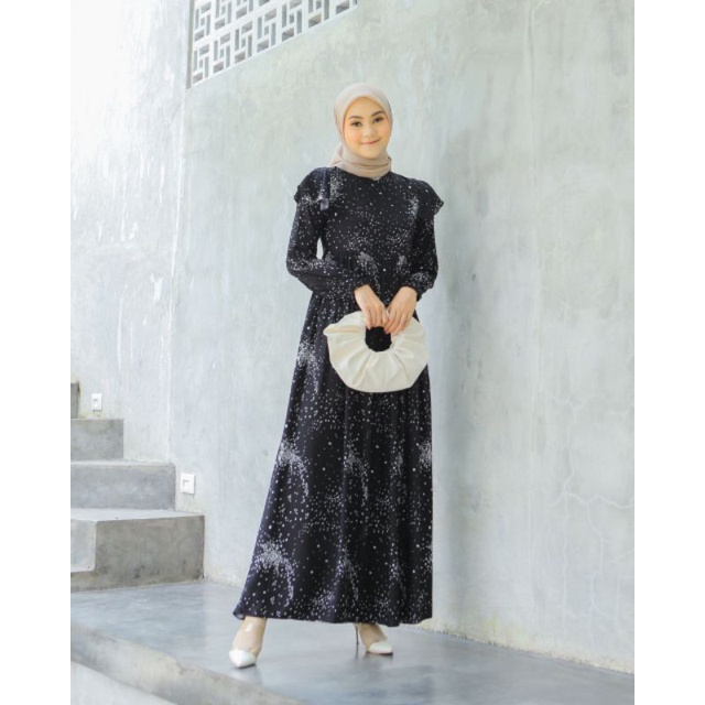 Le Khari Original - Diana Dress - Gamis Wanita - Dress Muslim - Gamis Busui - Gamis Rayon Viscose