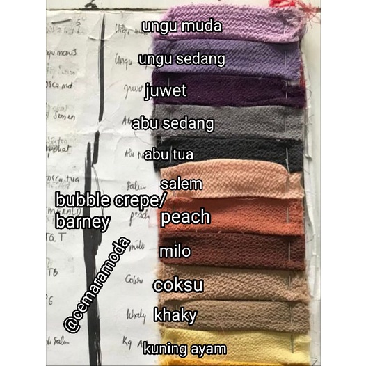 Kain Bubble Crepe / Bubble Pop PER 0.5M / Barney / Burney / Kain Pasir / Kulit Jeruk / Chiffon Bubble