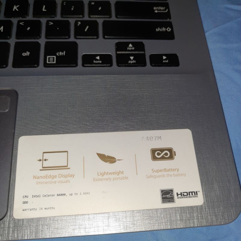 [LAPTOP BEKAS] Asus A407MA-BV001T Intel N4000 4GB DDR4 1TB 14 Inch Windows 10