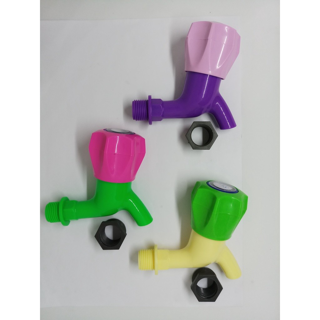 Kran Air PVC Double Drat PUTER / Kran air Tembok (D482)
