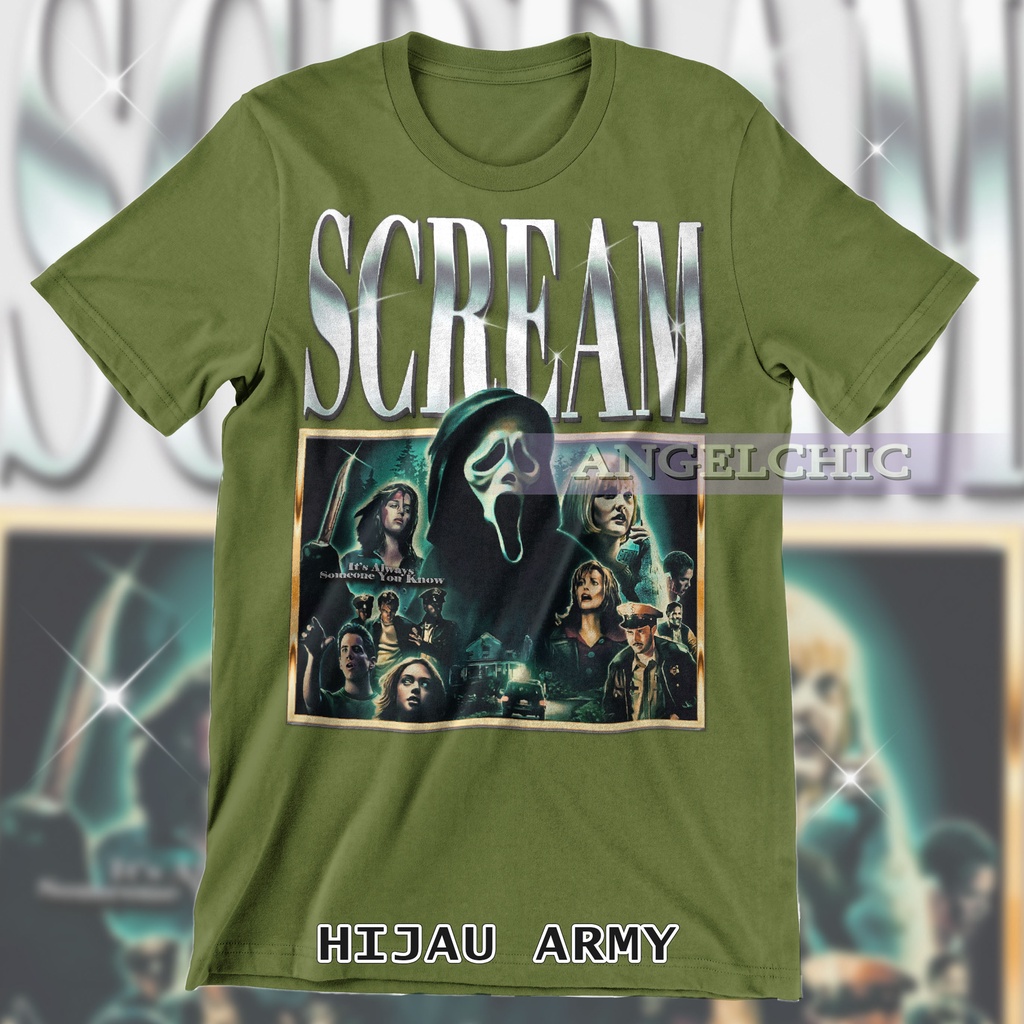 BAJU SCREAM MOVIE Unisex Bootleg Tee Kaos Premium Vintage Retro