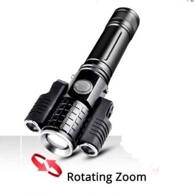 Senter LED Rotating Zoom Cree T6 + 2 x XPE 15000 Lm - KS-738