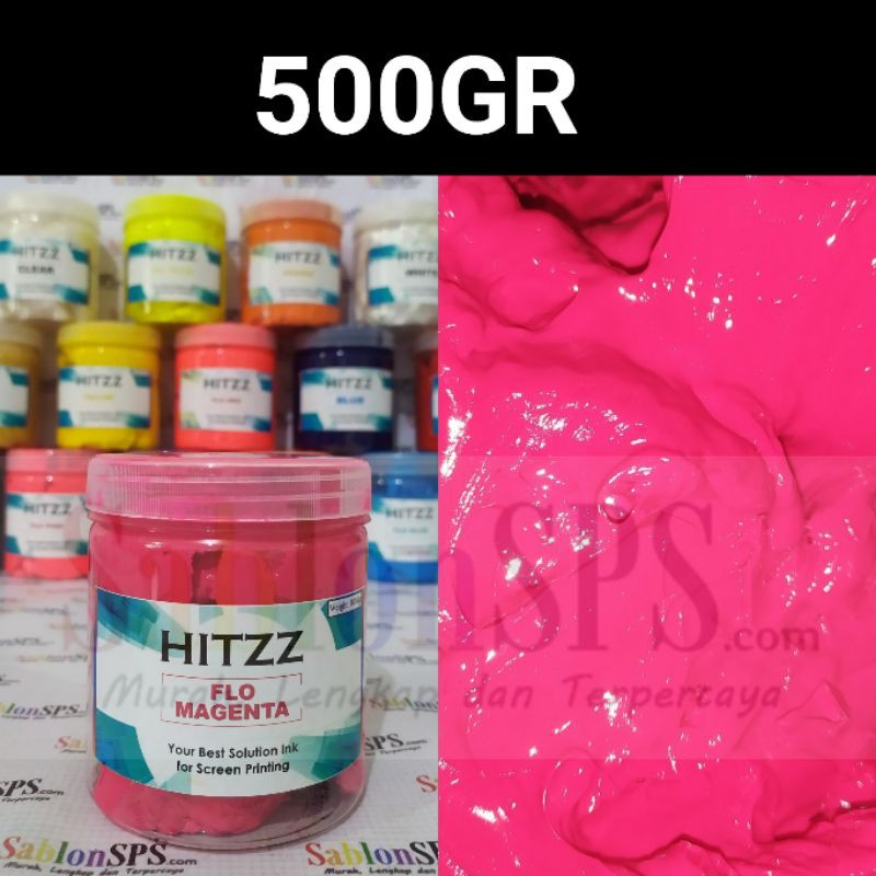 TINTA PLASTISOL MAGENTA FLUORECENT STABILO DISTRO CLOTHING 500GR HITZZ