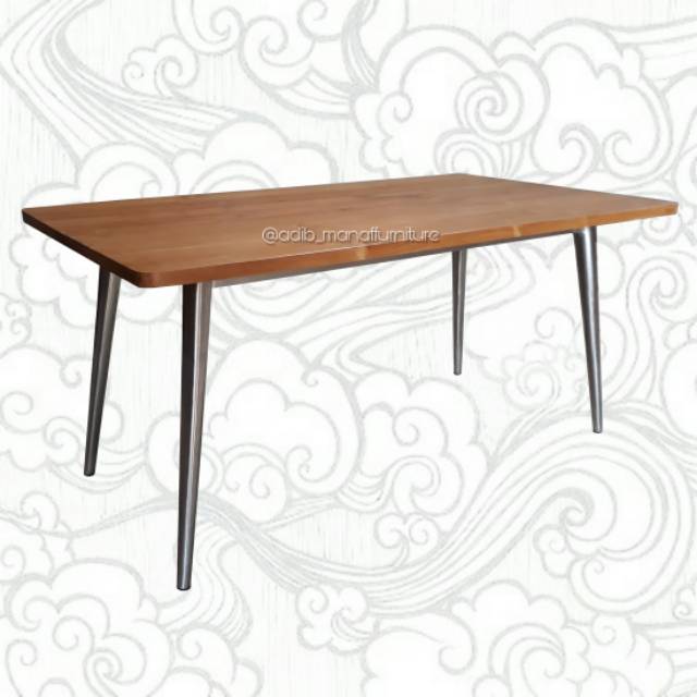 Meja Makan, Meja Makan Industrial, Meja Makan Kaki Stainless