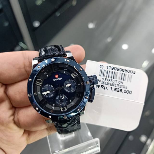 SALE PROMO  Jam Tangan Wanita Expedition E 6381 Gun Blue Black Leather Original 35mm rtyj