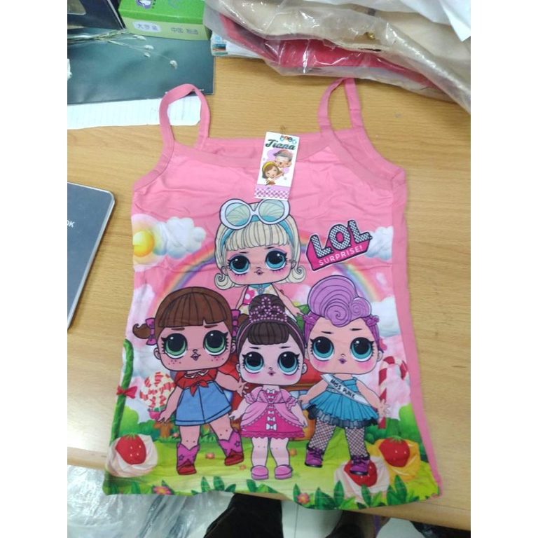 2 Pcs Singlet/Tengtop Anak Perempuan Karakter 3D