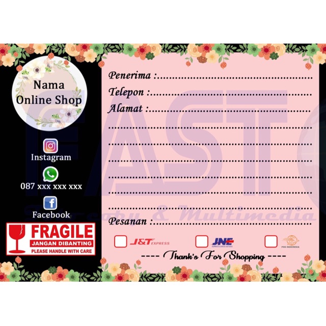 

label pengiriman stiker pengiriman shipping label