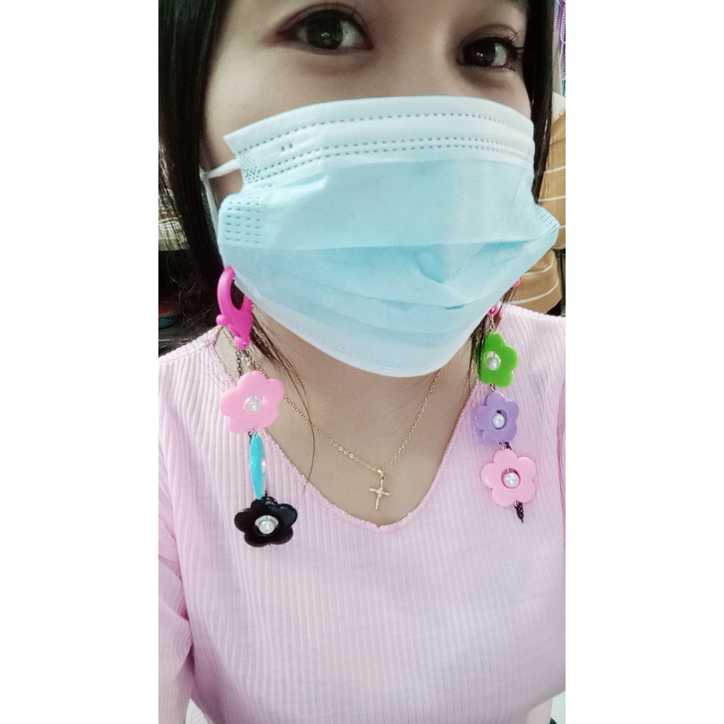 Kalung Masker Strap AYU Bunga Mutiara Kalung Masker Mutiara Strap masker  Bunga sakura