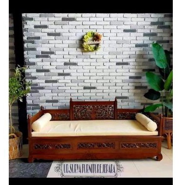 KURSI UKIR DAN MATRAS GULING BALE KURSI BANGKU TERAS KAYU JATI UKIR