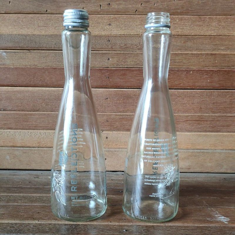 botol bekas kaca Aqua reflection 380ml