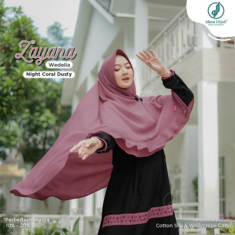 GAMIS SYARI ZAYANA 1 SET KHIMAR  || ALWA HIJAB