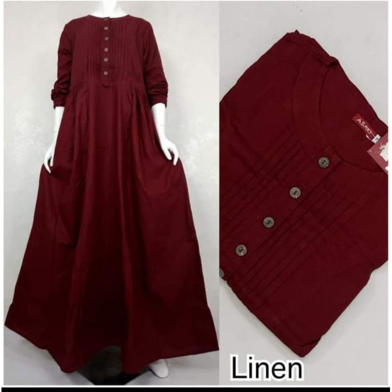 COD/REALPICT GAMIS MAYASARI LINNEN IMPORT ASAKI COLL TERBARU