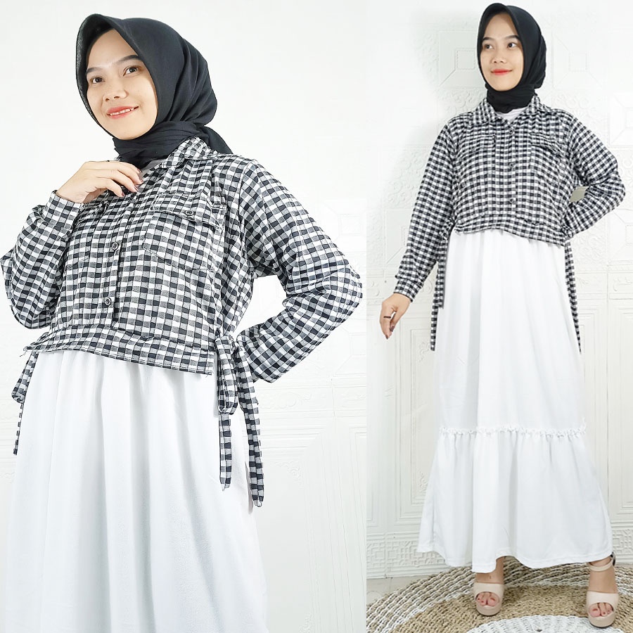 DRESS SHEILLA ROMPI TASYA OUTER KOTAK CARLINA FASHION