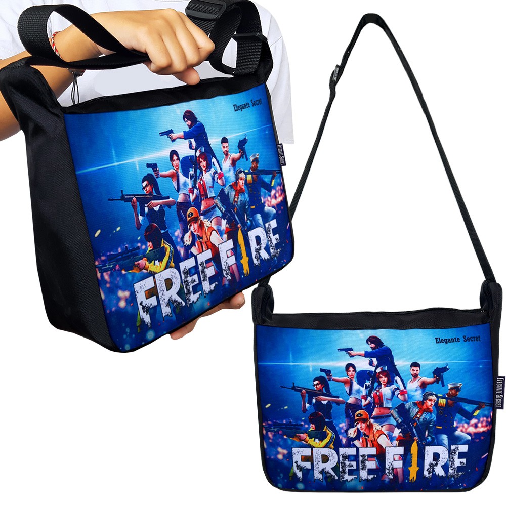 Tas Slempang Pria Distro FF Free firee Tas Selempang Soren Sekolah Cowok Sublim Paket LKS