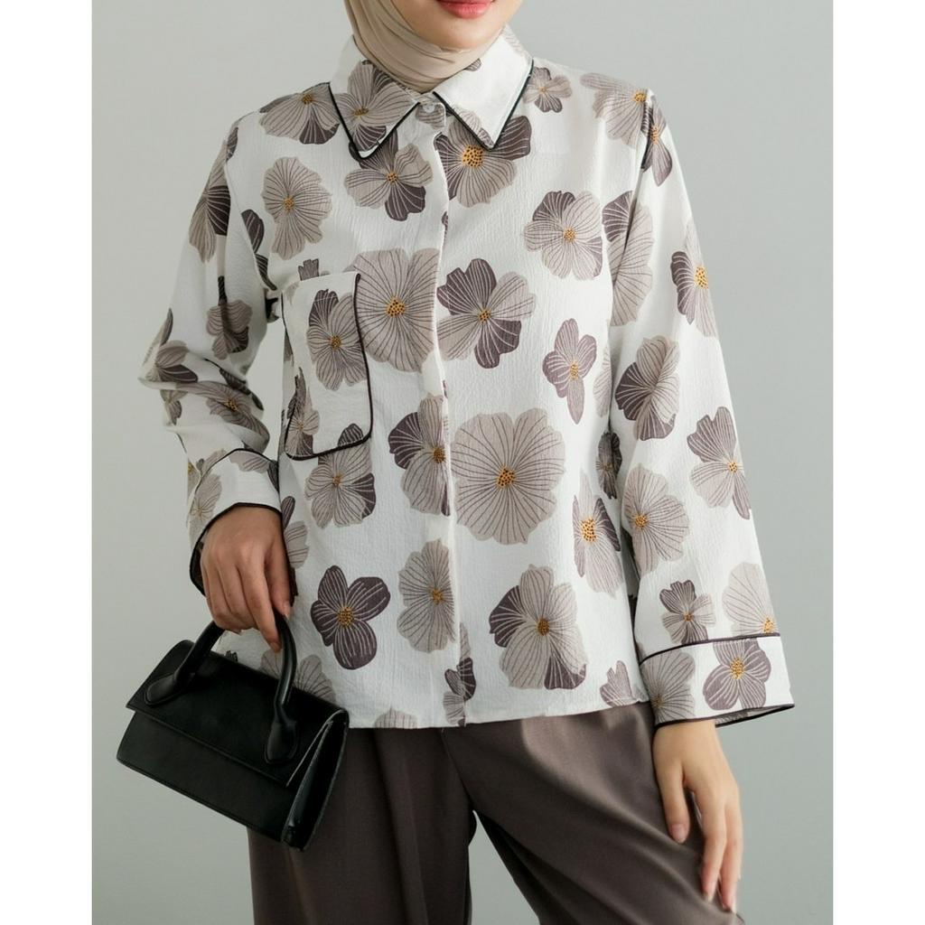 Myrubylicious CHLOROS SHIRT KODE LK2728 | SHIRT | KEMEJA WANITA | KEMEJA LENGAN PANJANG | KEMEJA MOTIF | KEMEJA BUNGA