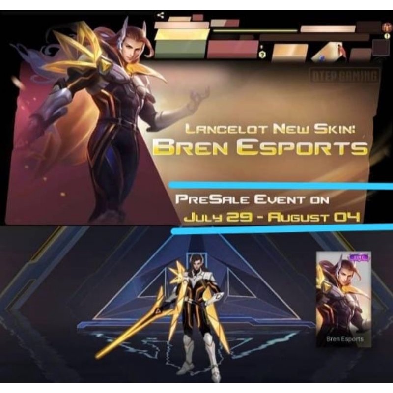 Jual PO Skin Mobile Legends Gift Skin Lancelot Epic Bren Esport ...