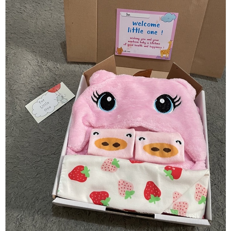 Hampers Bayi Selimut | Kado bayi | Kado bayi cowo | Kado bayi cewe | Hampers baby girl | Hampers baby boy | Selimut bayi | Hampers baby newborn-Flo Selimut 2 - Pink
