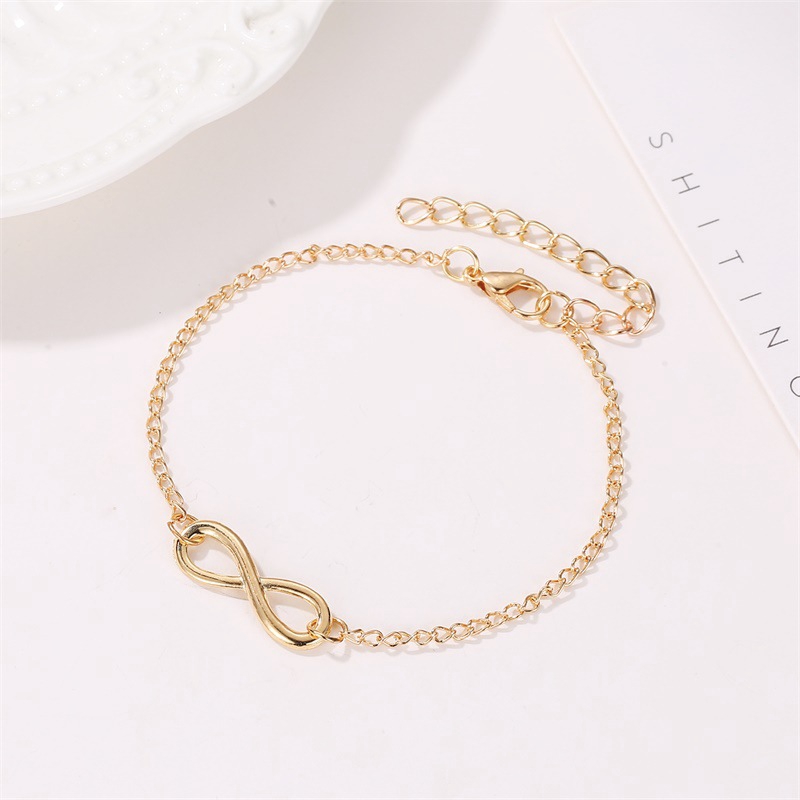 Gelang Bangle Wanita Gaya Korea Fashion Nomor 8 Berantai Retro minimalis Hadiah Gelang tali