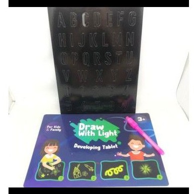 

mainan edukasi anak draw with light board papan tulis game