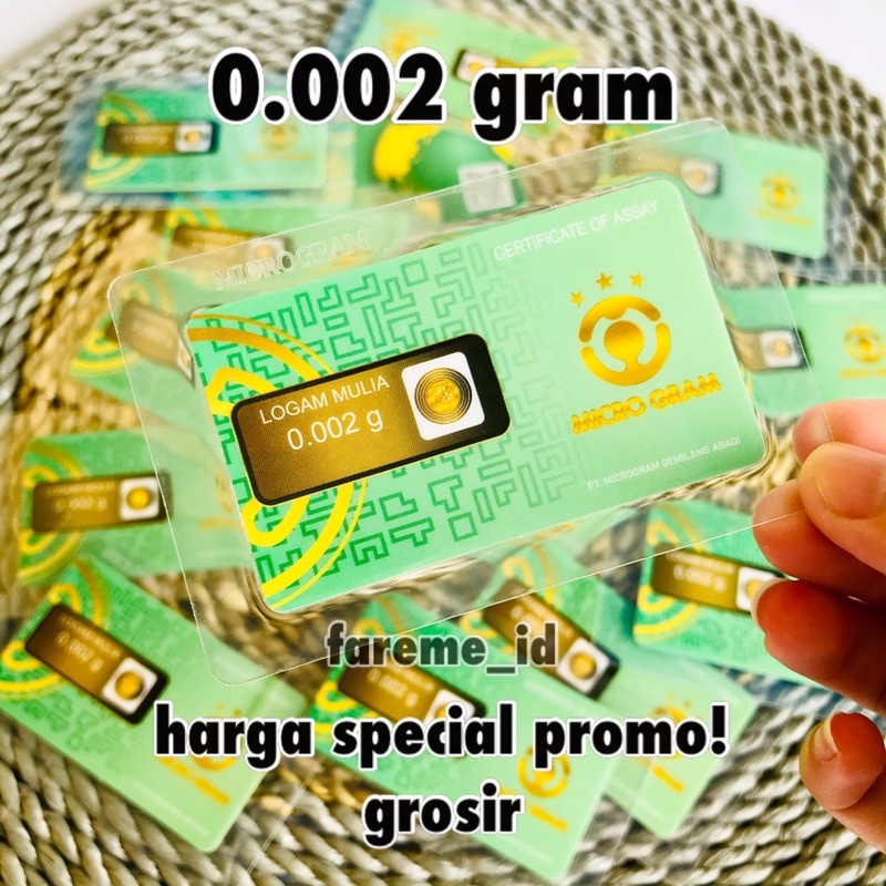 0,002 MicroGram Emas Murni Asli 24 Karat Minigold Grosir / Souvenir